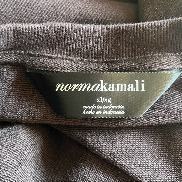 Norma Kamali Tunic Dress Size XL Brown Sweatshirt Mini Sleeveless V-Neck - Picture 9 of 11